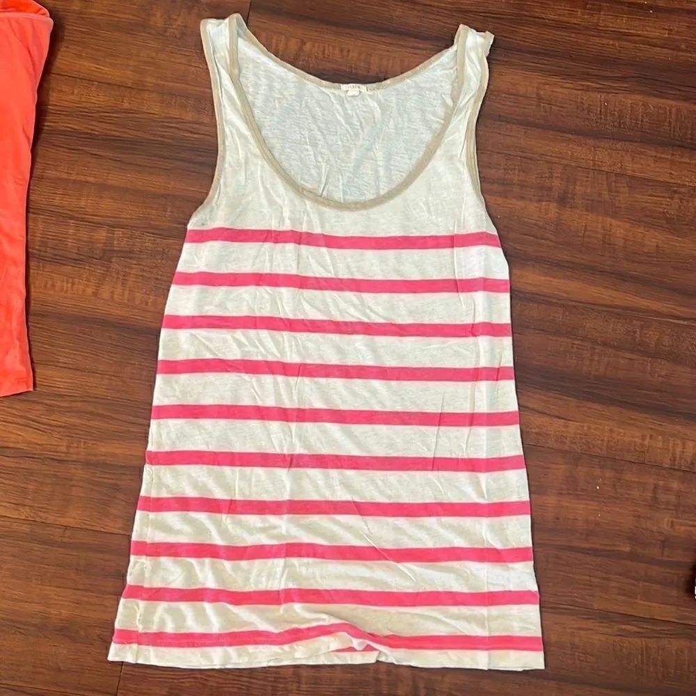 J. Crew Womens Tank - Pink Striped Thin Summer Tank - Size Small